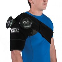 Man wearing ICE20 Double Shoulder Ice Compression Therapy